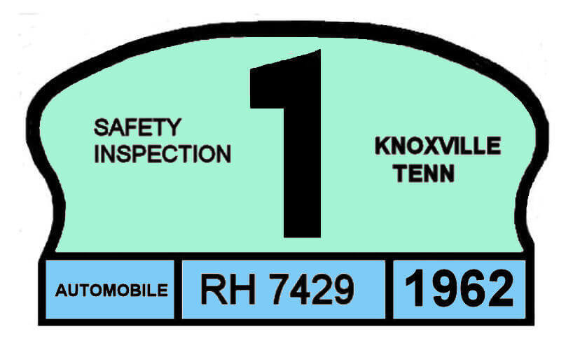 (image for) 1962 Tennessee Inspection sticker (Knoxville)